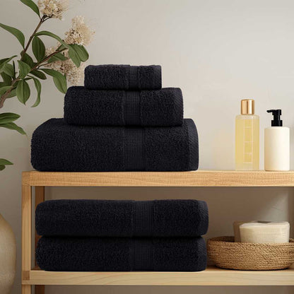 8 Piece Premium Towel Set SOLUND Black 600 gsm