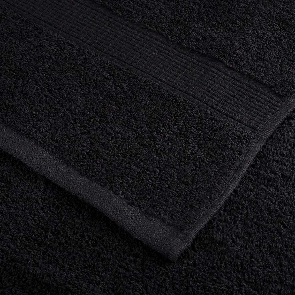 8 Piece Premium Towel Set SOLUND Black 600 gsm