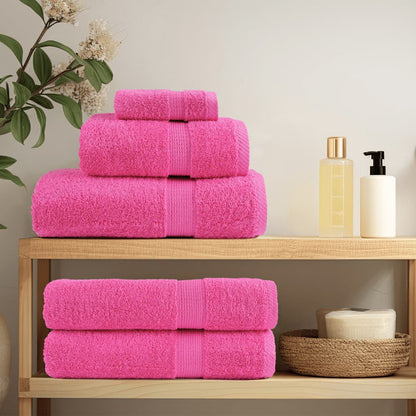 8 Piece Premium Towel Set SOLUND Pink 600 gsm