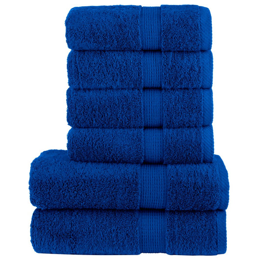6 Piece Premium Towel Set SOLUND Blue 600 gsm