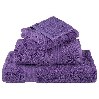 6 Piece Premium Towel Set SOLUND Purple 600 gsm