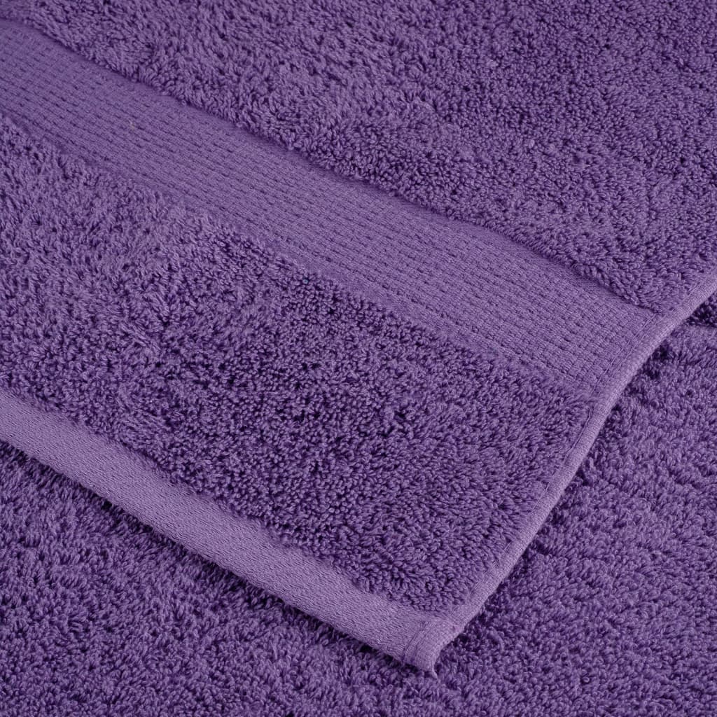 6 Piece Premium Towel Set SOLUND Purple 600 gsm