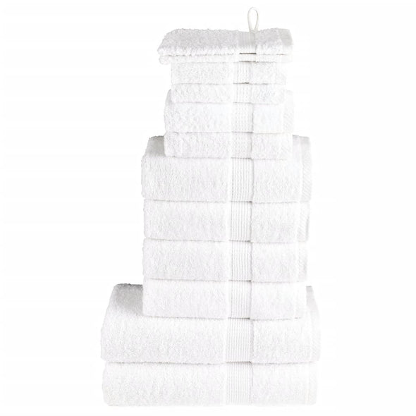 12 Piece Premium Towel Set SOLUND White 600 gsm