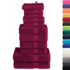 12 Piece Premium Towel Set SOLUND Bordeaux 600 gsm