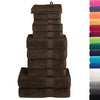 12 Piece Premium Towel Set SOLUND Brown 600 gsm