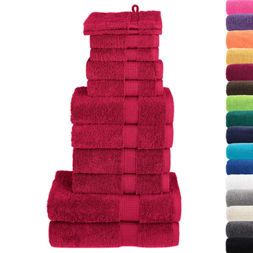 12 Piece Premium Towel Set Red 600 gsm 100% Cotton