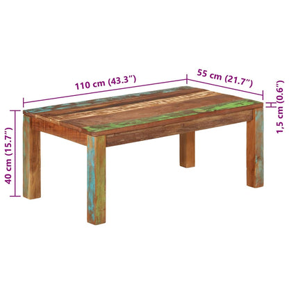 Coffee Table 110x55x40 cm Solid Reclaimed Wood