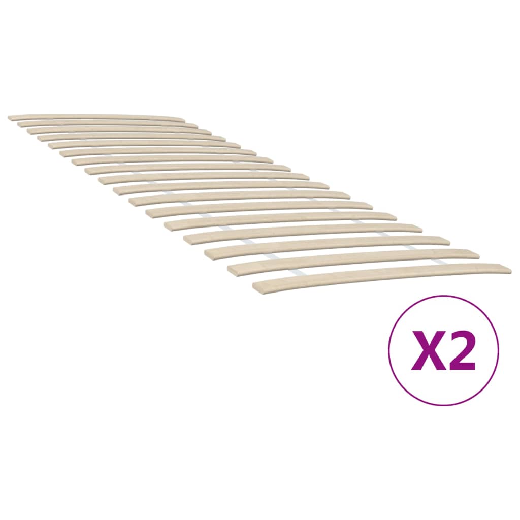 Bed Slats Replacements with 34 Slats 2 pcs 70x200 cm