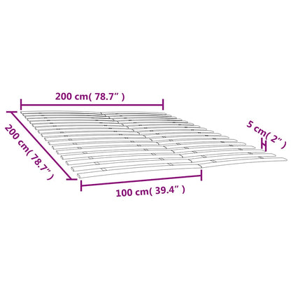 Bed Slats Replacements with 34 Slats 2 pcs 100x200 cm