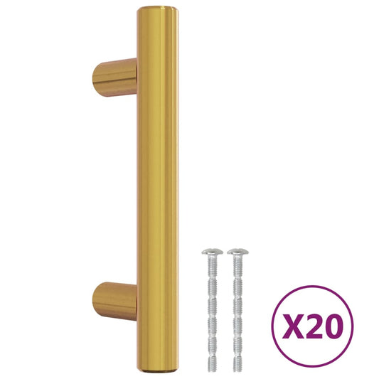 Cabinet Handles 20 pcs Gold 64 mm Stainless Steel