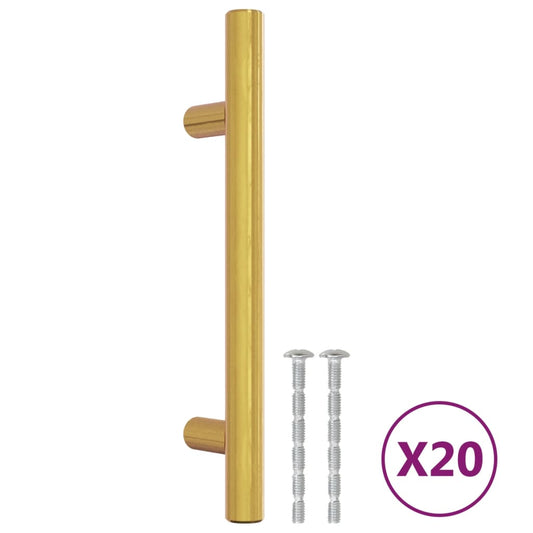 Cabinet Handles 20 pcs Gold 96 mm Stainless Steel