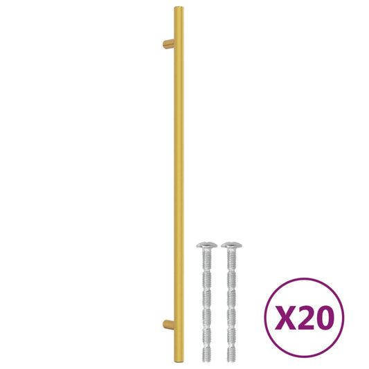 Cabinet Handle | Set of 20 | Gold | Stainless Steel