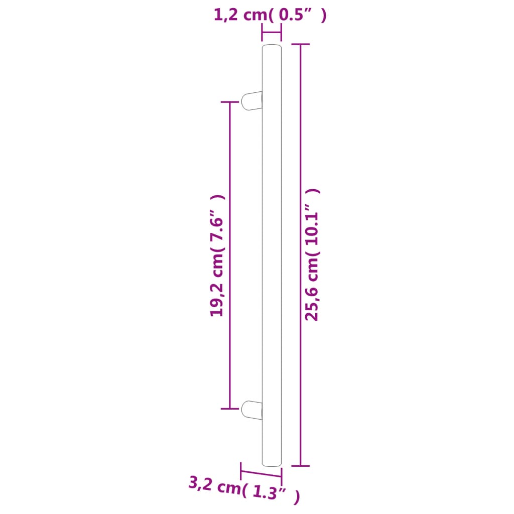 Cabinet Handles 10 pcs Bronze 192 mm Stainless Steel