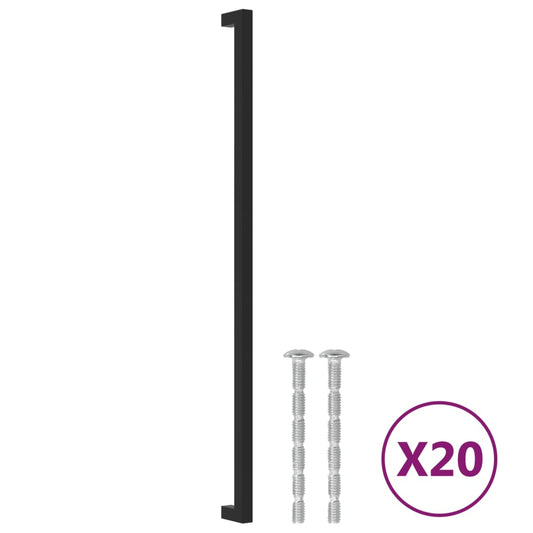 Cabinet Handles 20 pcs Black 480 mm Stainless Steel