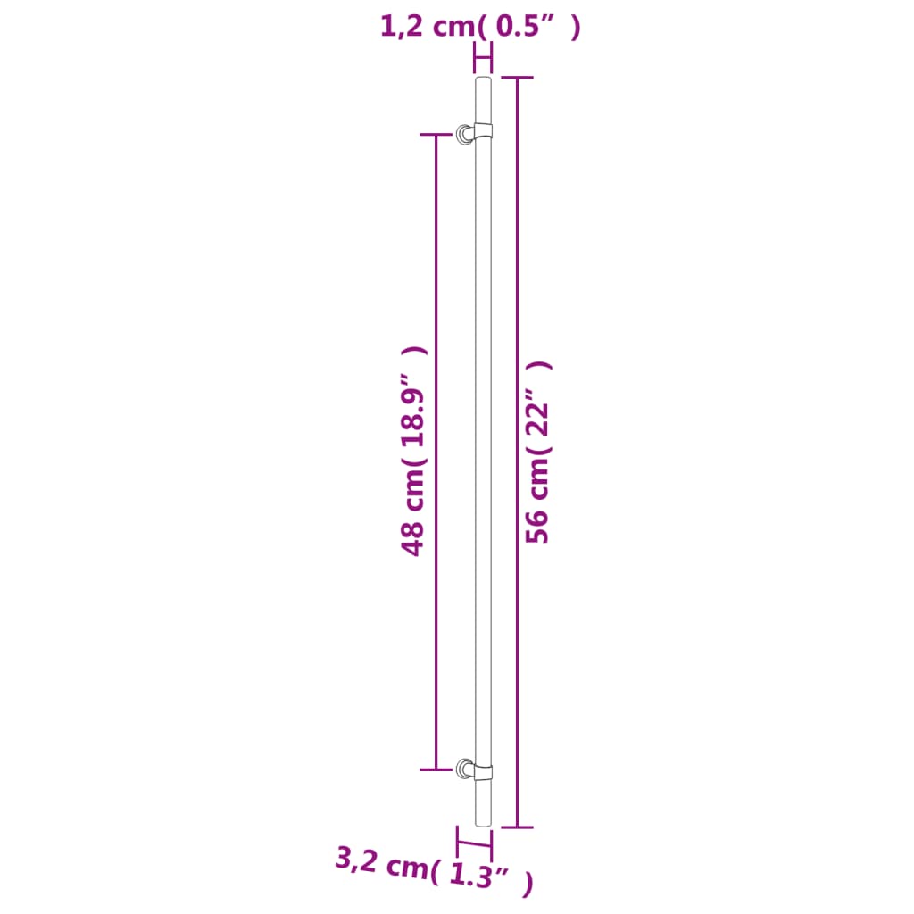 Cabinet Handles 10 pcs Silver 480 mm Stainless Steel
