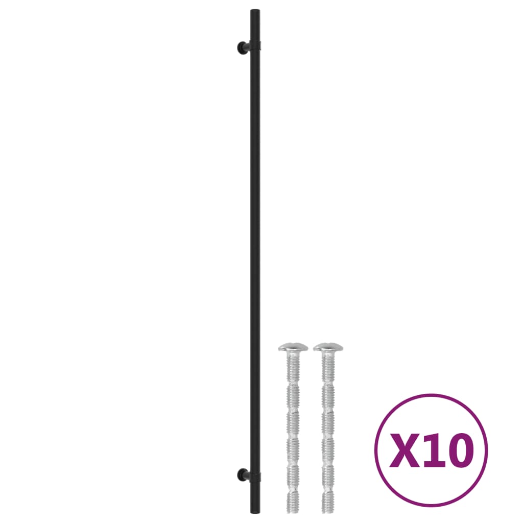 Cabinet Handles 10 pcs Black 480 mm Stainless Steel
