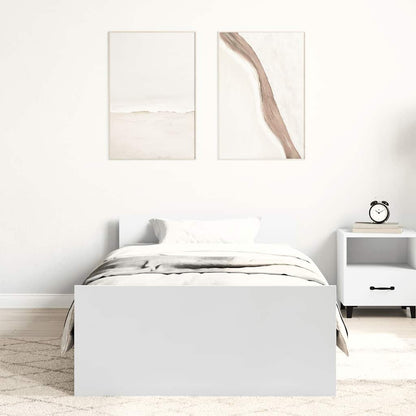 Bed Frame without Mattress White 90x200 cm Engineered Wood