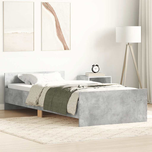 Bed Frame without Mattress Concrete Grey 100x200 cm