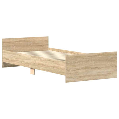 Bed Frame without Mattress Sonoma Oak 90x190 cm Engineered Wood