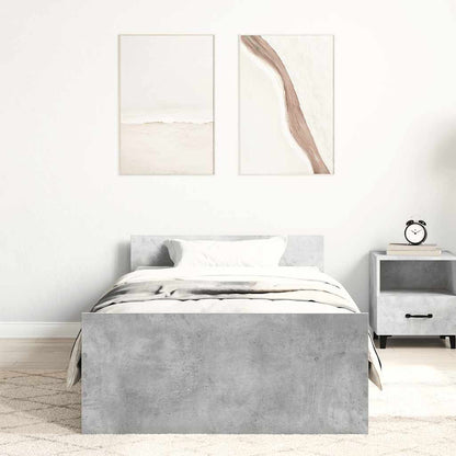 Bed Frame without Mattress Concrete Grey 90x190 cm