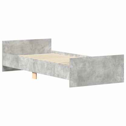 Bed Frame without Mattress Concrete Grey 90x190 cm