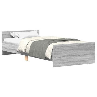 Bed Frame without Mattress Grey Sonoma 90x190 cm Single Engineered Wood