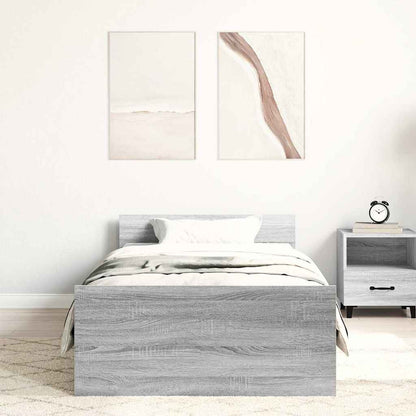 Bed Frame without Mattress Grey Sonoma 90x190 cm Engineered Wood