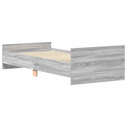Bed Frame without Mattress Grey Sonoma 90x190 cm Single Engineered Wood