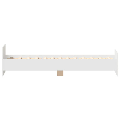 Bed Frame without Mattress White 75x190 cm Small Single  Engineered Wood