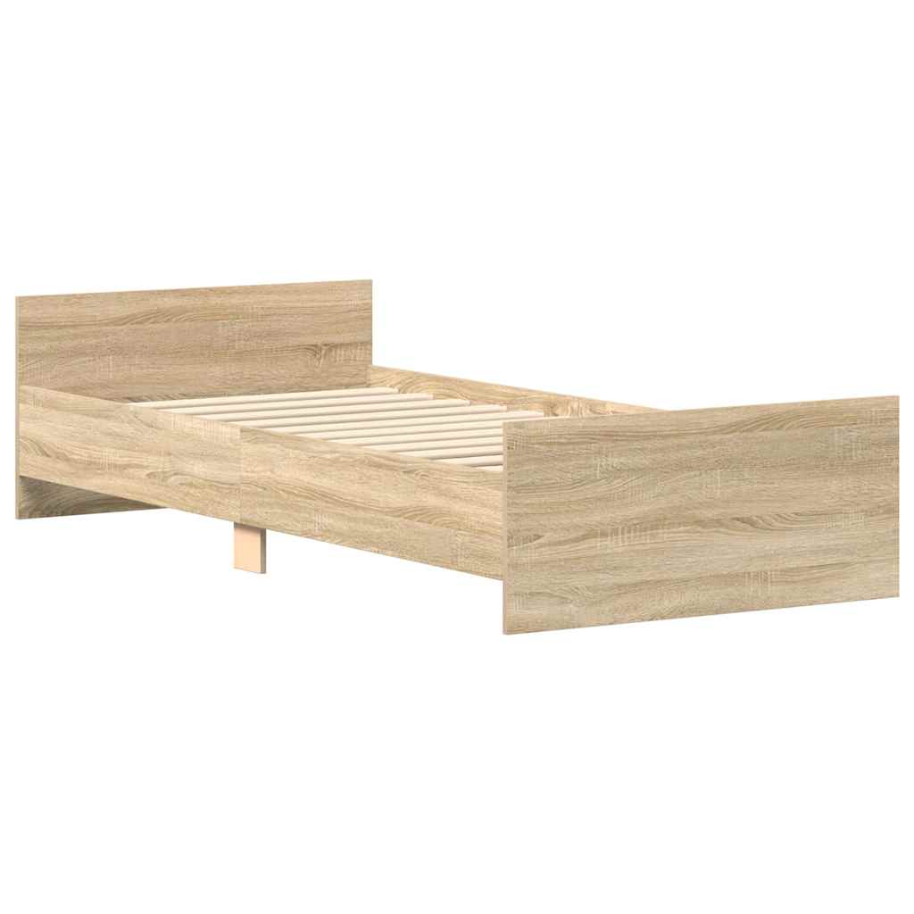 Bed Frame without Mattress Sonoma Oak 75x190 cm Engineered Wood