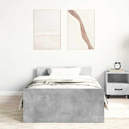 Bed Frame without Mattress Concrete Grey 75x190 cm