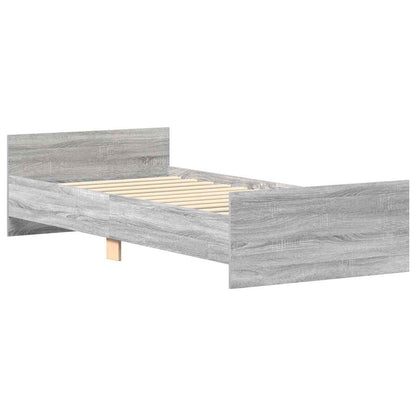 Bed Frame without Mattress Grey Sonoma 75x190 cm Engineered Wood