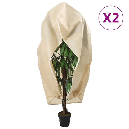 Plant Fleece Covers with Zip 2 pcs 70 g/m² 1.2x1.8 m