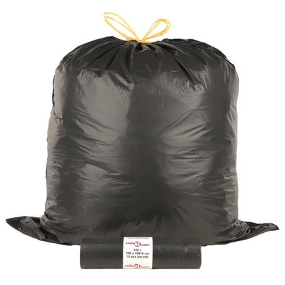 Bin Bags with Drawstrings 150 pcs Black 240 L