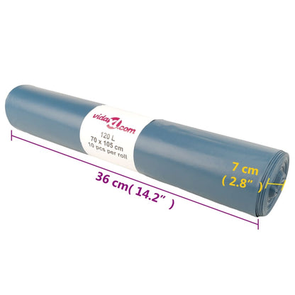Bin Bags 100 pcs Blue 120 L