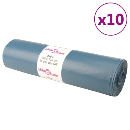 Bin Bags 100 pcs Blue 240 L