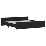 Bed Frame with Headboard and Footboard Black 200x200 cm