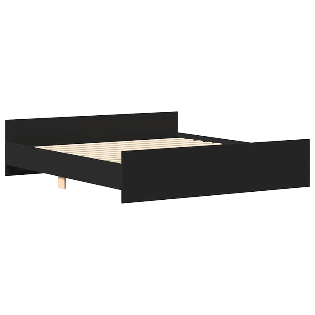 Bed Frame without Mattress Black 200x200 cm