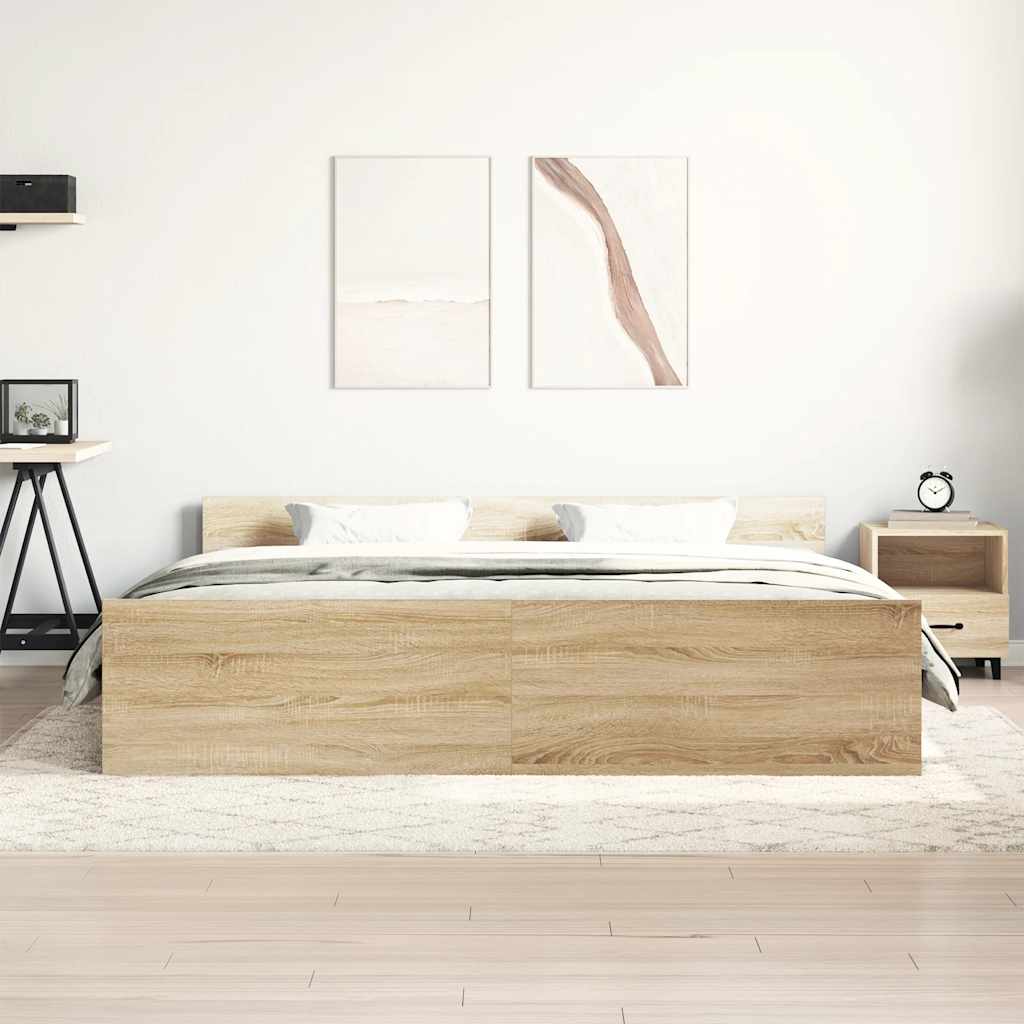 Bed Frame without Mattress Sonoma Oak 200x200 cm