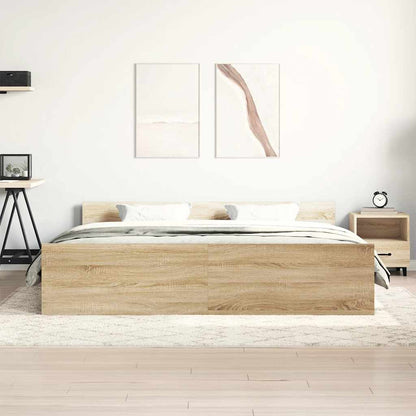Bed Frame without Mattress Sonoma Oak 200x200 cm