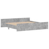 Bed Frame with Headboard and Footboard Concrete Grey 200x200 cm