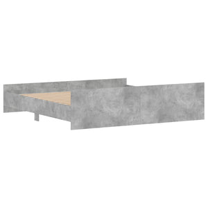 Bed Frame with Headboard and Footboard Concrete Grey 200x200 cm