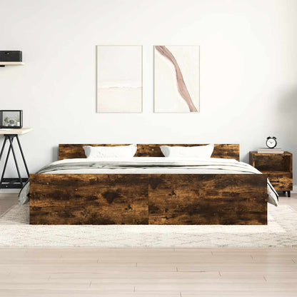 Bed Frame without Mattress Smoked Oak 200x200 cm