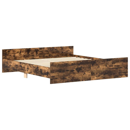 Bed Frame without Mattress Smoked Oak 200x200 cm