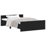 Bed Frame with Headboard and Footboard Black 120x200 cm