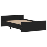 Bed Frame with Headboard and Footboard Black 120x200 cm