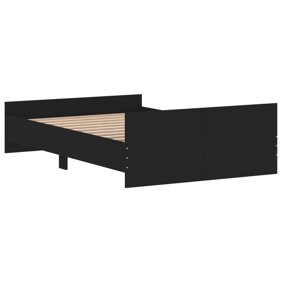 Bed Frame with Headboard and Footboard Black 120x200 cm