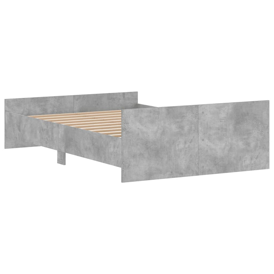 Bed Frame with Headboard and Footboard Concrete Grey 120x200 cm