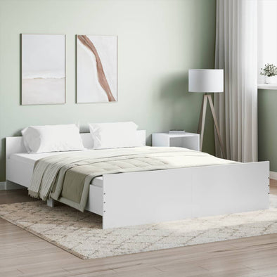 Bed Frame without Mattress White 150x200 cm King Size