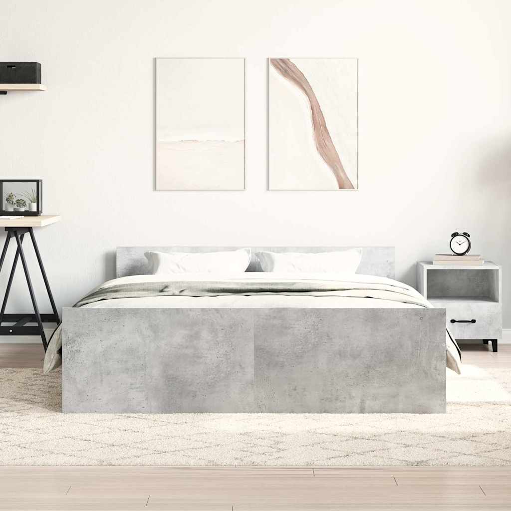 Bed Frame without Mattress Concrete Grey 150x200 cm